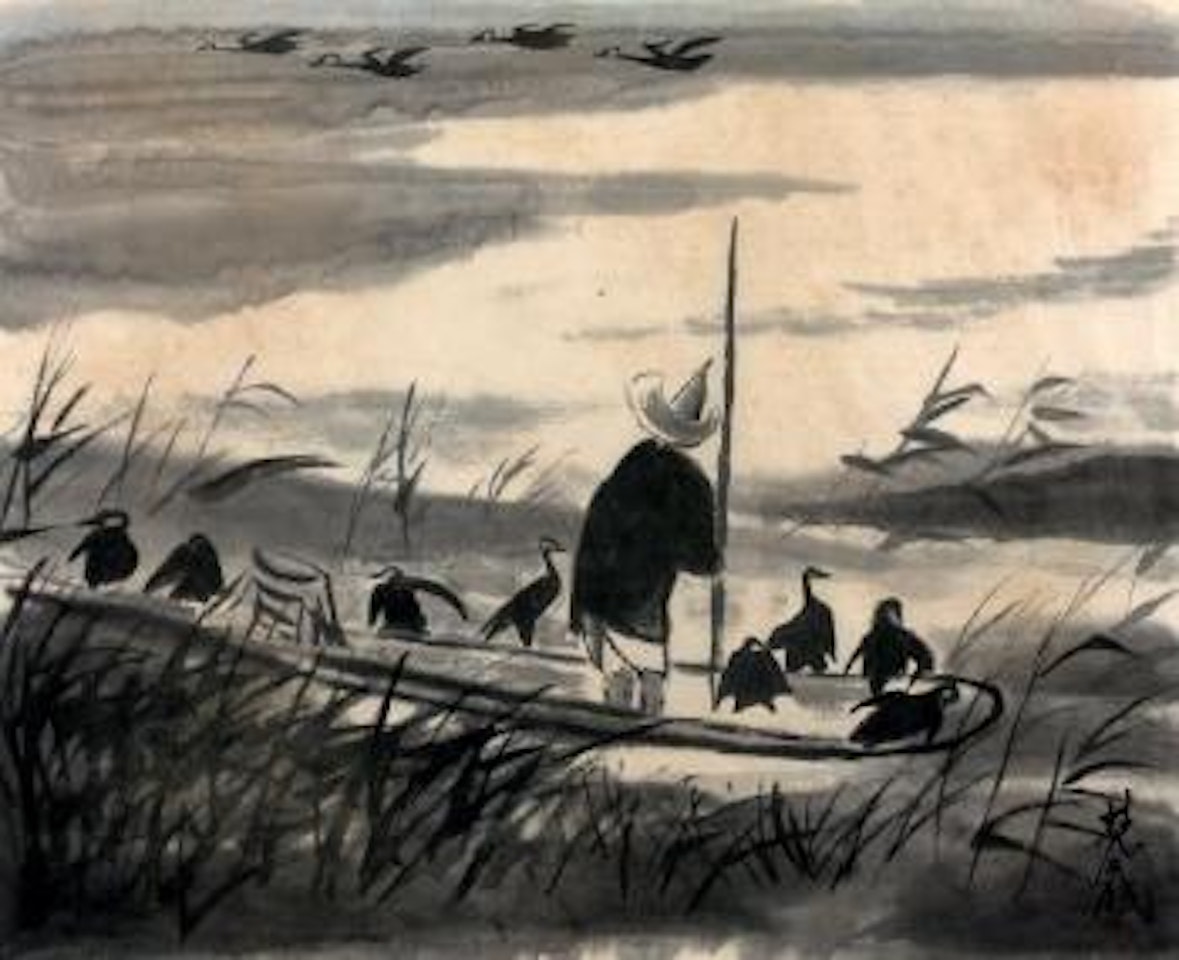 Pêcheurs aux cormorans , by Lin Fengmian