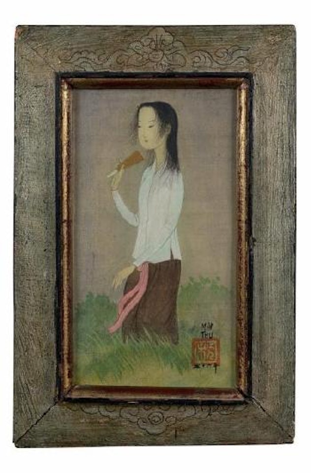 Jeune fille à l'éventail , by Mai Trung Thu