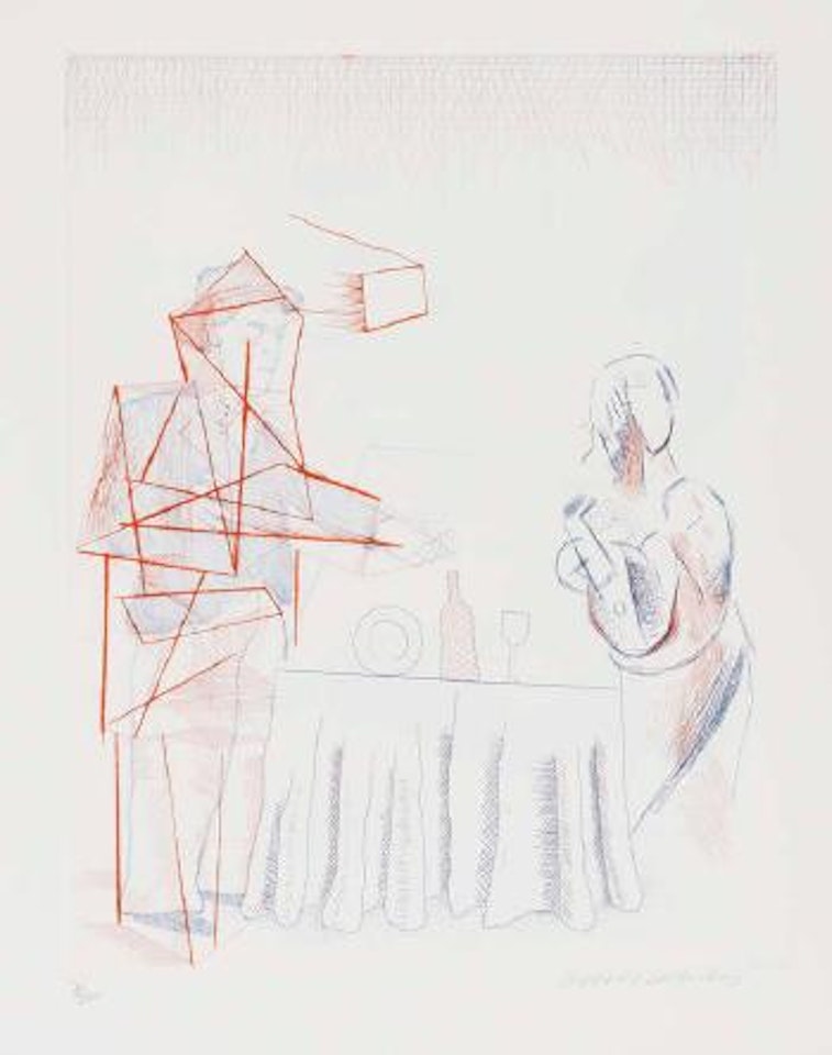 Figures With Still Life (M.c.a. Tokyo 187) ,
1976
-
1977 by David Hockney