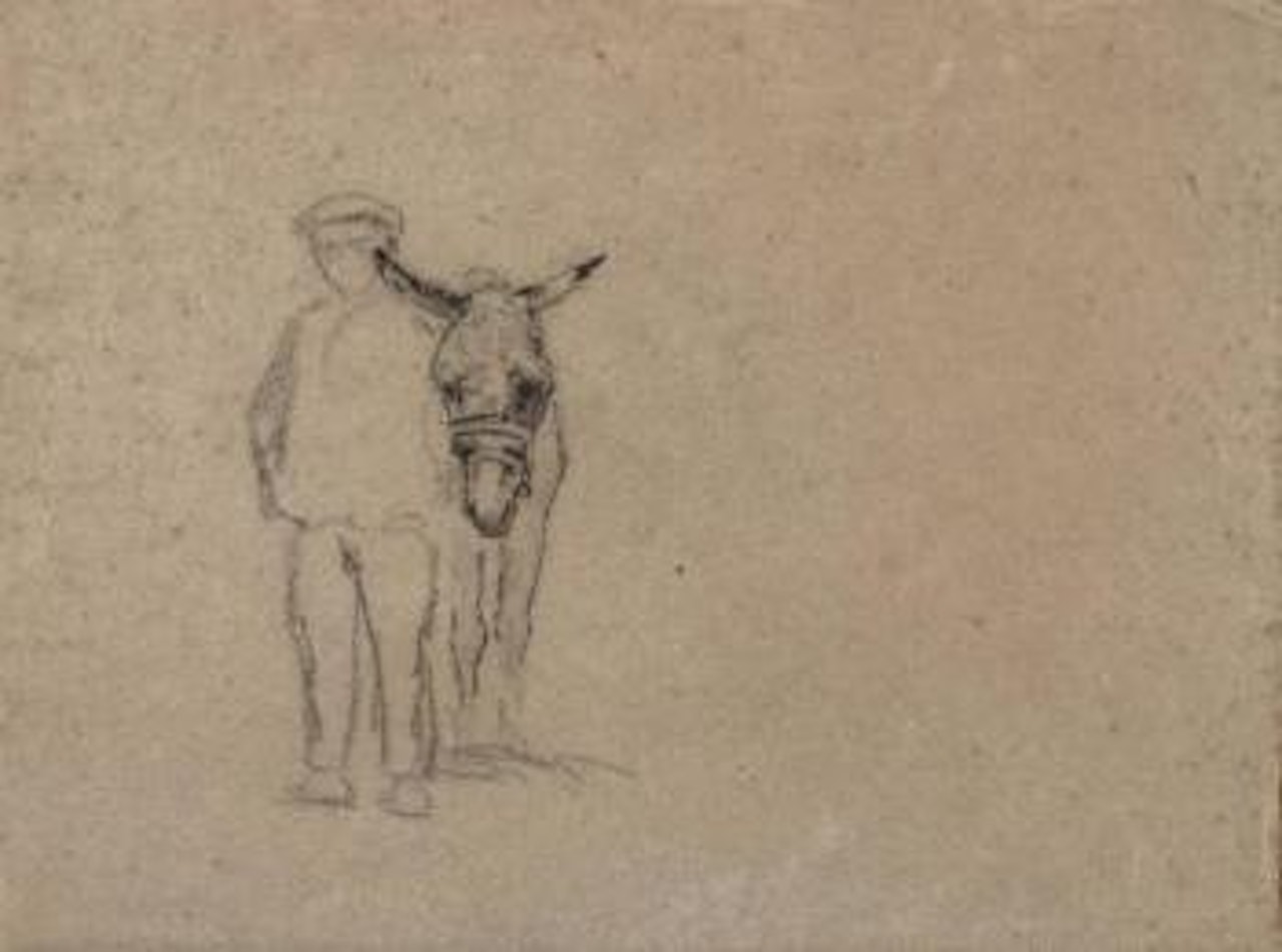Etude d'ânes; Etude d'un âne et son maître , by Camille Pissarro