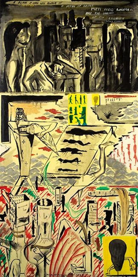 A blade of grass will always be a blade of grass, men and women are the subject of my enquiry ,
1993 by Bill Hammond