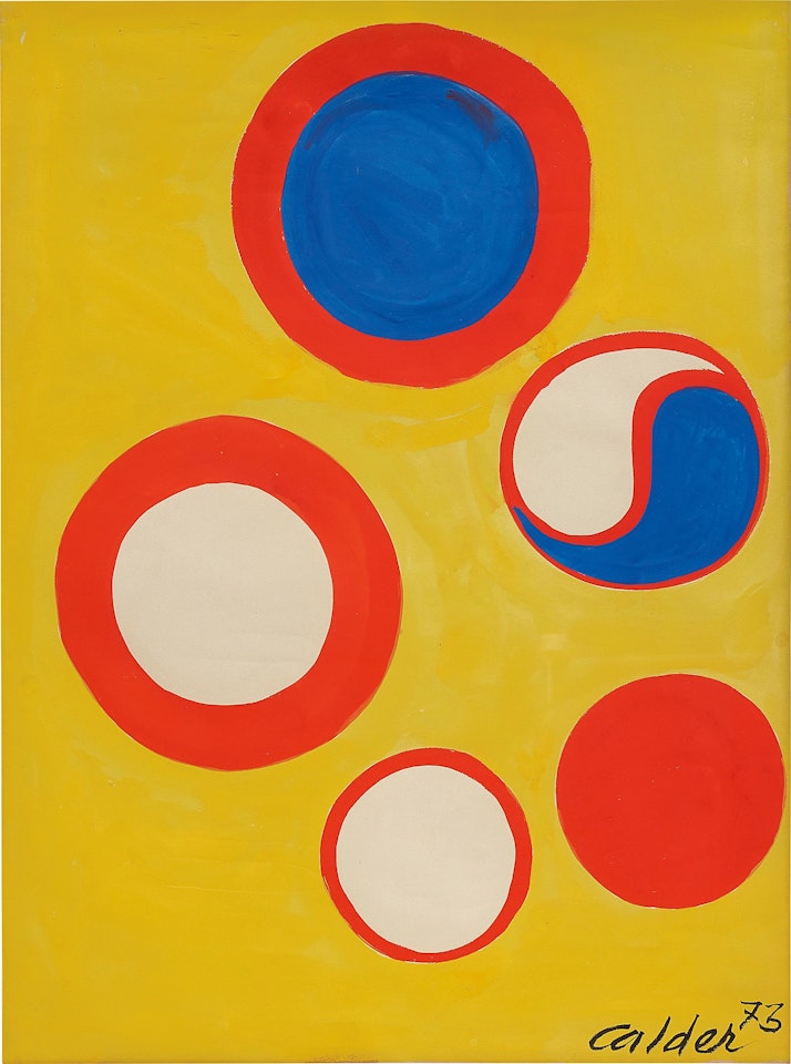 The Five Red Circles, Filled Variously by Alexander Calder