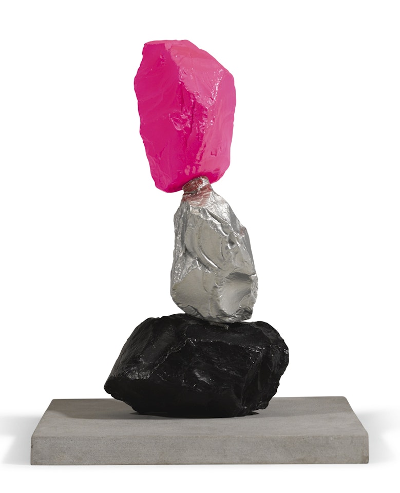 SMALL BLACK SILVER PINK MOUNTAIN by Ugo Rondinone