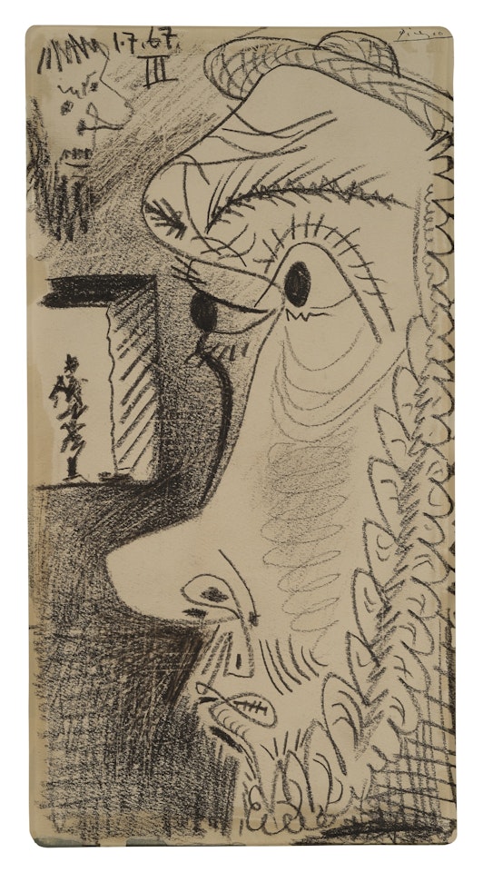 TÊTES DE PROFIL - RECTO SCÈNE DE CIRQUE - VERSO  by Pablo Picasso