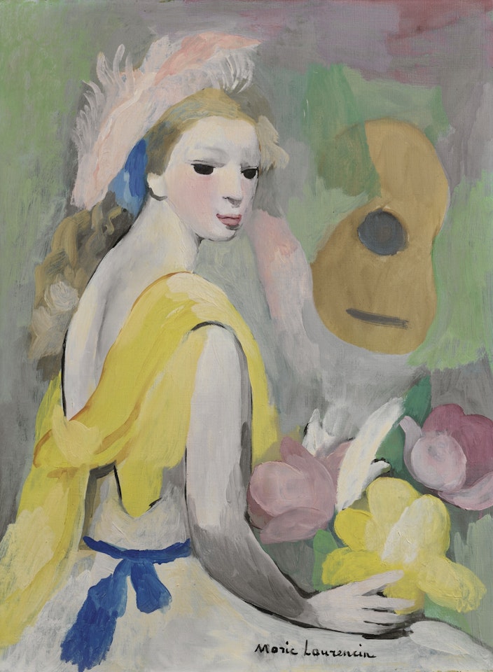 FEMME À LA GUITARE ET AUX FLEURS by Marie Laurencin