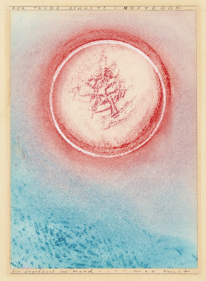 EIN SEGELBOOT IM MOND (A SAILING BOAT IN THE MOON) by Max Ernst