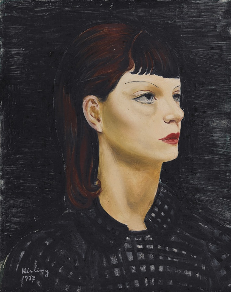PROFIL BRUN DE TROIS QUARTS by Moïse Kisling