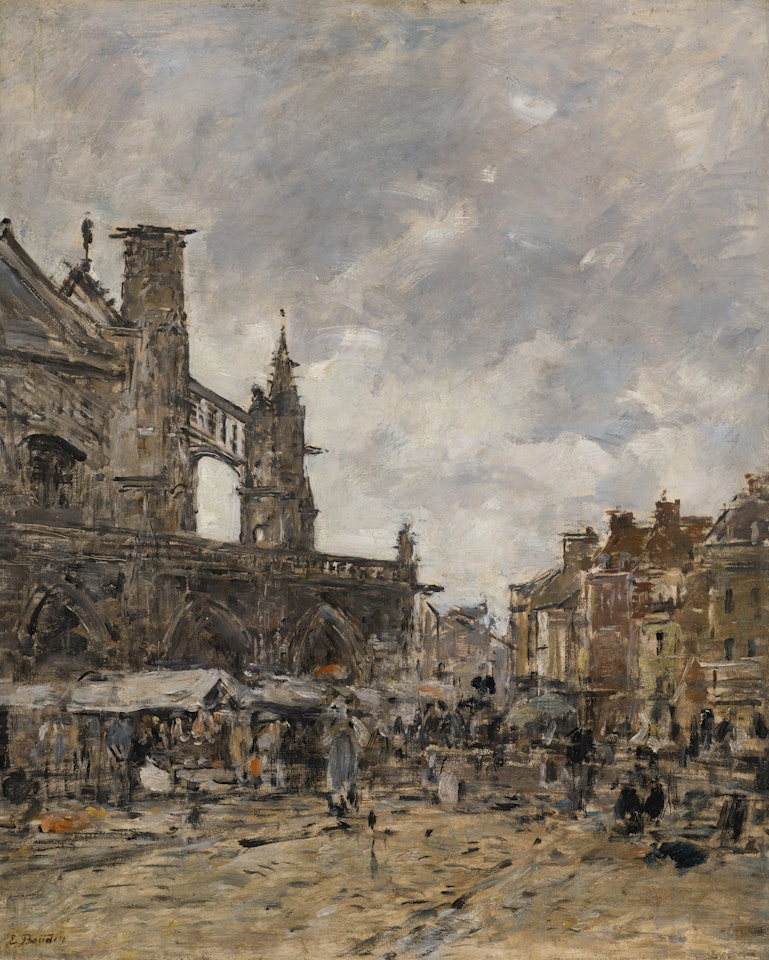 DIEPPE, PLACE NATIONALE LE JOUR DE MARCHÉ by Eugène Boudin