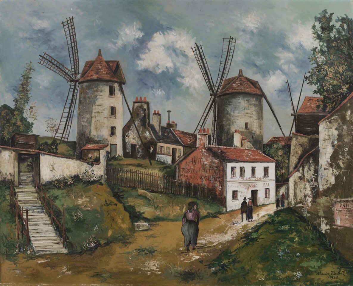 LES ANCIENS MOULINS DE MONTMARTRE ET LA FERME DEBRAY by Maurice Utrillo
