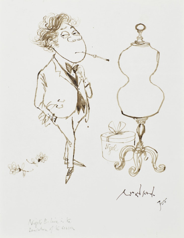 NIGEL'S B-LINE IS THE SENSATION OF THE SEASON by Ronald Searle