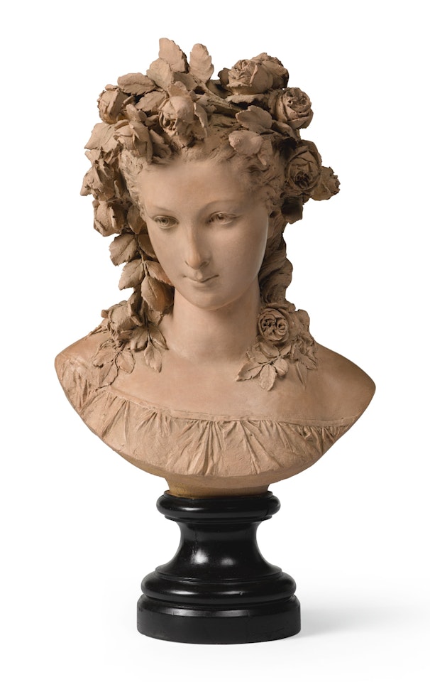 JEUNE FILLE AUX ROSES (YOUNG GIRL WITH ROSES) by Albert-Ernest Carrier-Belleuse