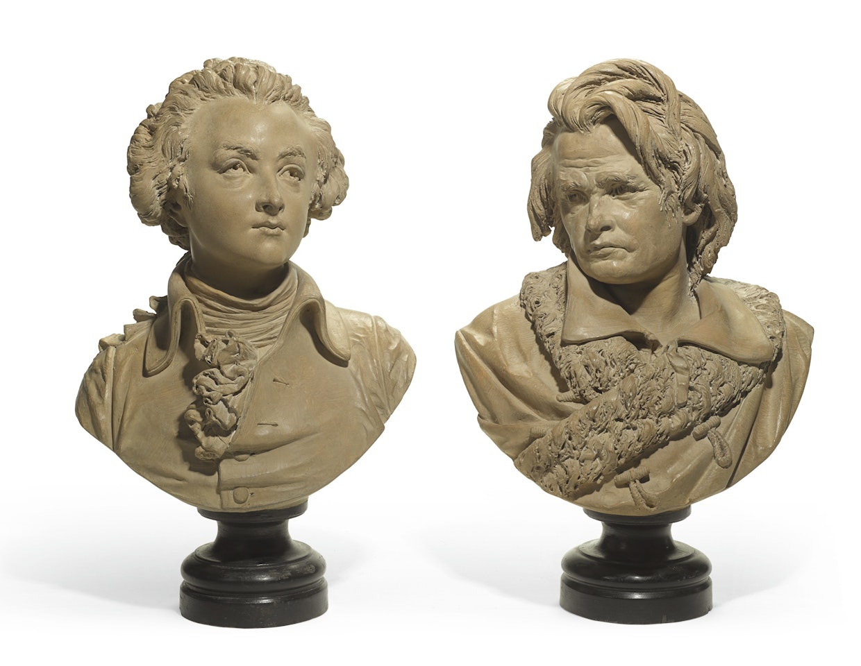 PAIR OF BUSTS OF BEETHOVEN AND MOZART by Albert-Ernest Carrier-Belleuse