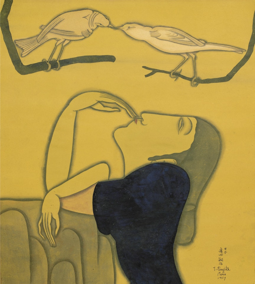 RÊVERIE AUX COLOMBES by Leonard Tsuguharu Foujita