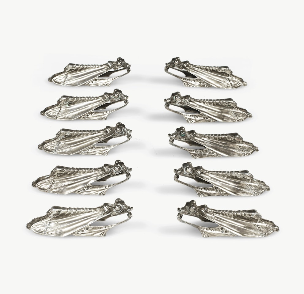 TEN KNIFE RESTS by Carlo Bugatti