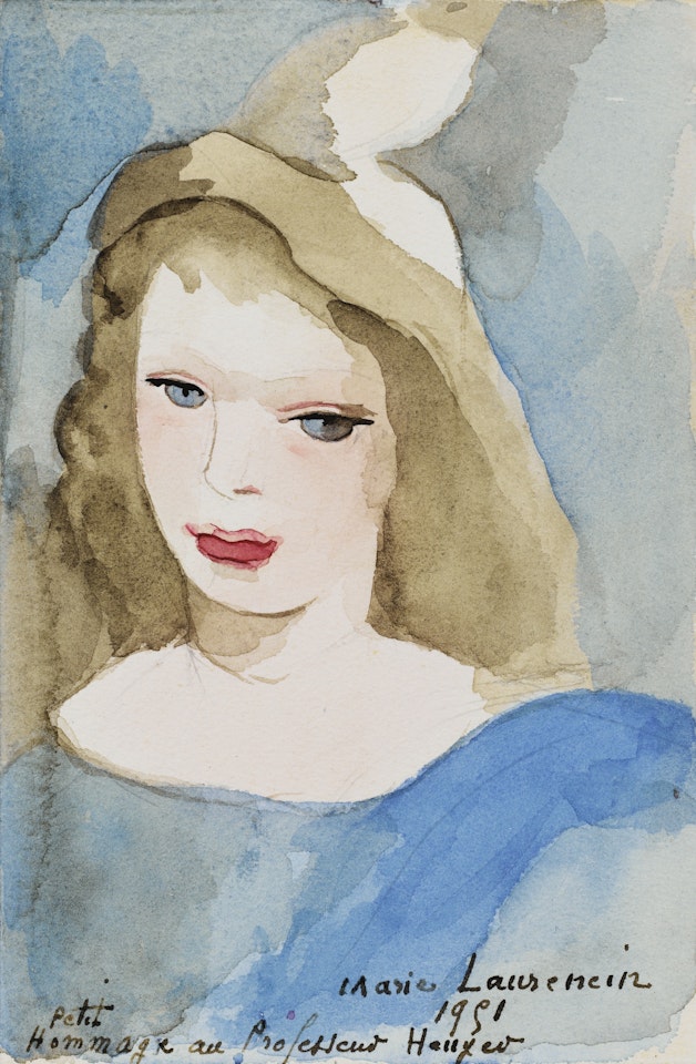 JEUNE FILLE BRUNE EN BLEU by Marie Laurencin