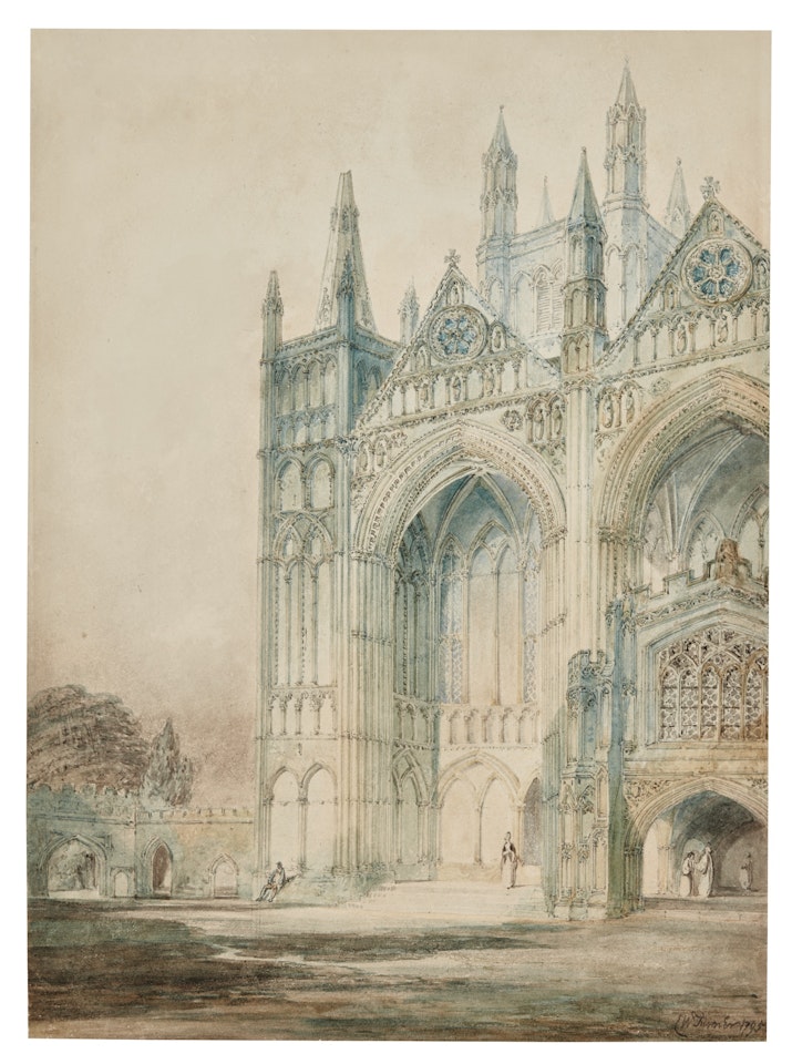 THE WEST ENTRANCE OF PETERBOROUGH CATHEDRAL by Joseph Mallord William Turner