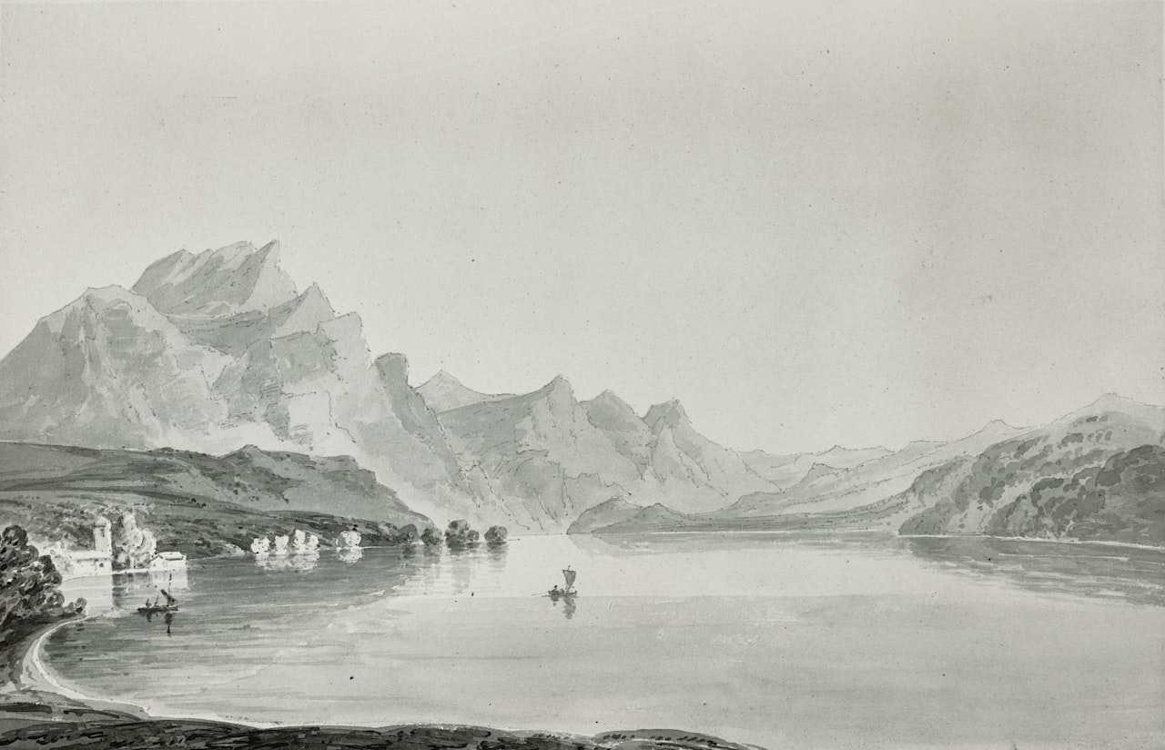 LAKE COMO, LOOKING NORTH TO THE VILLAGE OF BELLAGIO, ITALY by Joseph Mallord William Turner