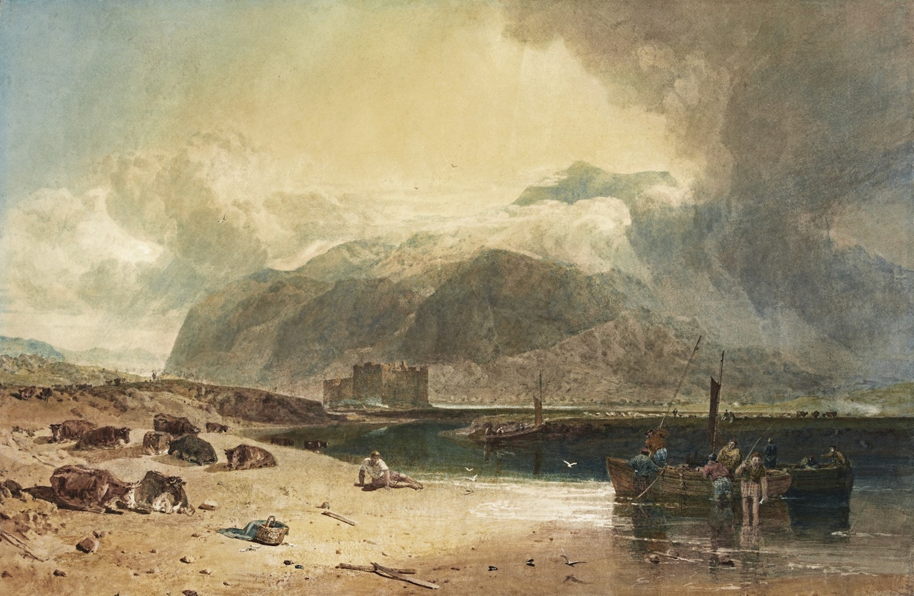 KILCHERN CASTLE, WITH THE CRUCHAN BEN MOUNTAINS, SCOTLAND - NOON by Joseph Mallord William Turner