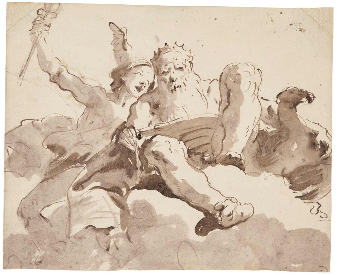 JUPITER AND MERCURY SEATED ON A CLOUD by Giovanni Battista Tiepolo