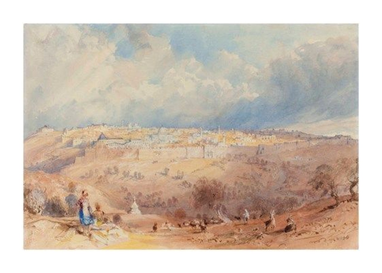 Jerusalem from the Mount of Olives, by the Tomb of Absalom by Thomas Allom