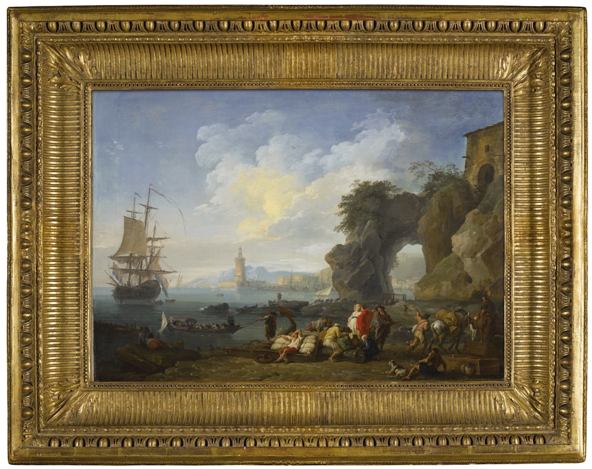 A COASTAL VIEW NEAR POSILLIPO, NAPLES  by Claude Joseph Vernet