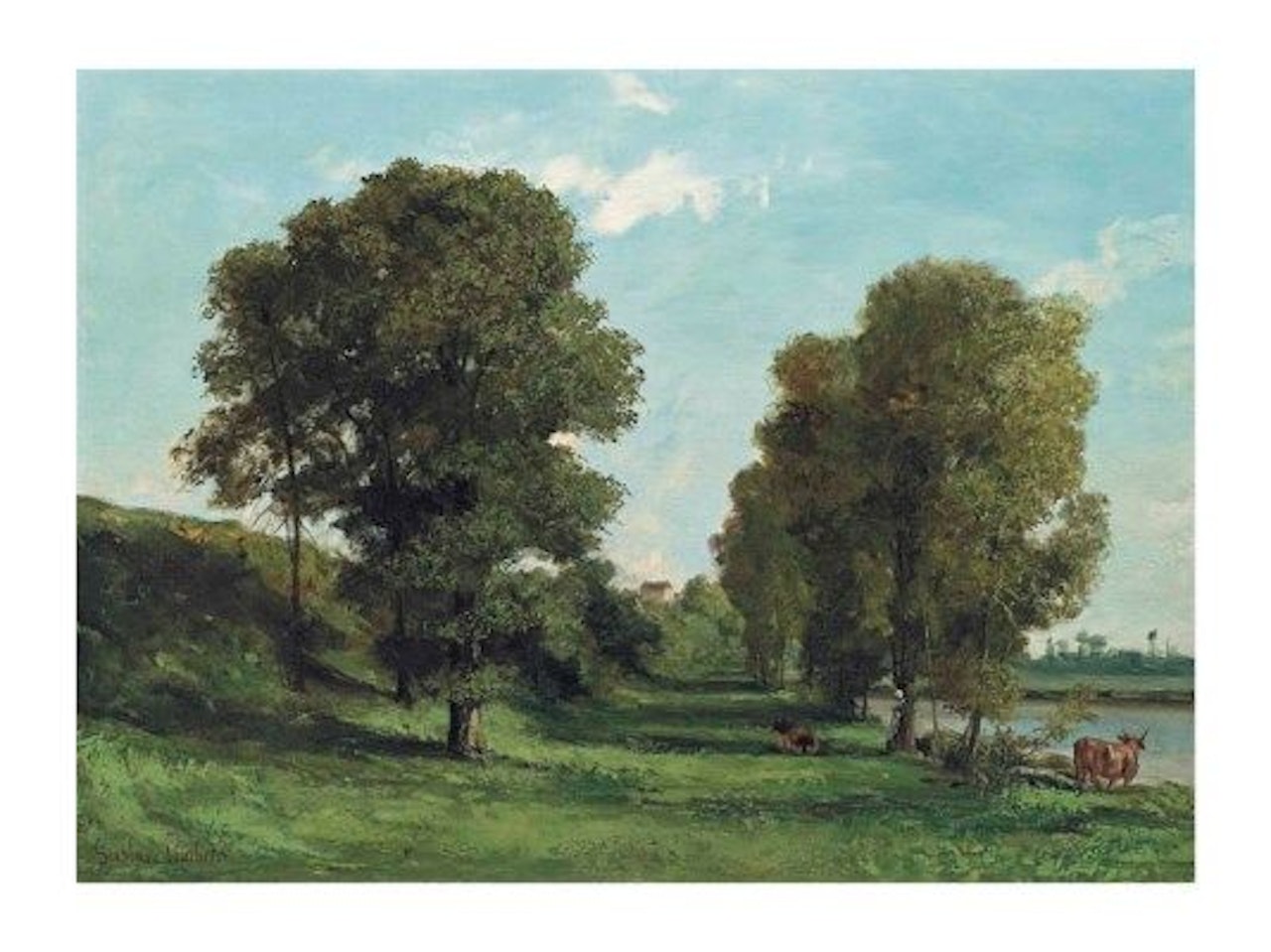 Grands Chênes, bords de l’eau, Port-Berteau by Gustave Courbet
