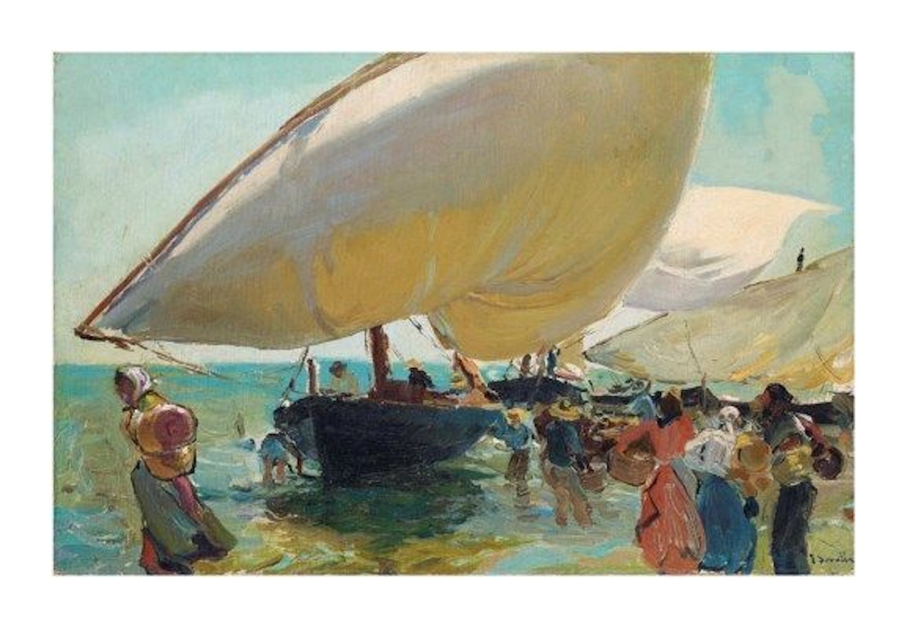 Llegada de las barcas by Joaquin Sorolla Y Bastida