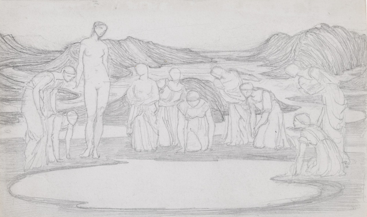 STUDY FOR THE MIRROR OF VENUS by Edward Coley Burne-Jones