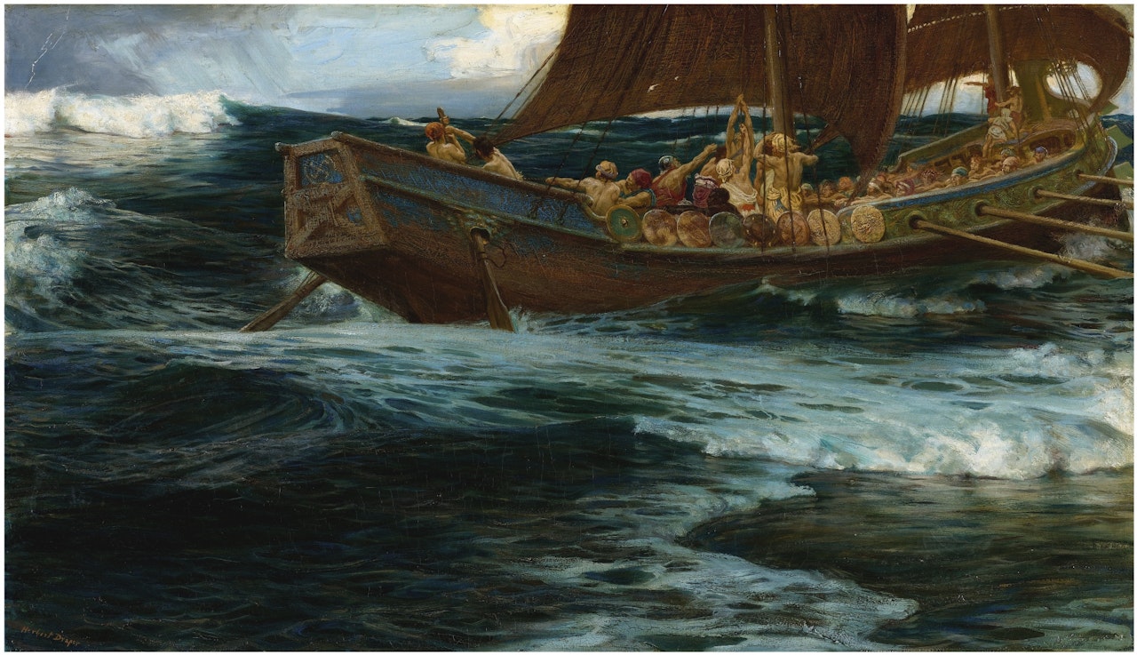 THE WRATH OF THE SEA GOD by Herbert James Draper