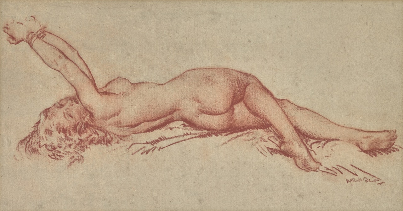 ANDROMEDA, RECLINING NUDE by William Russell Flint