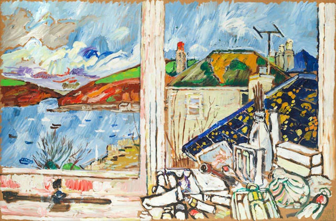 View through a window by John Bratby