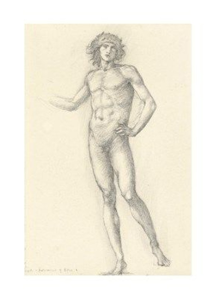 Study of the figure of Love, for 'Romaunt of the Rose' (recto), with a figure study for Franchise (verso) by Edward Coley Burne-Jones