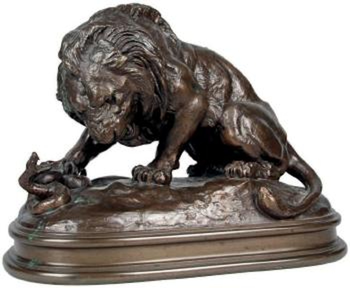 Lion au serpent by Antoine-Louis Barye