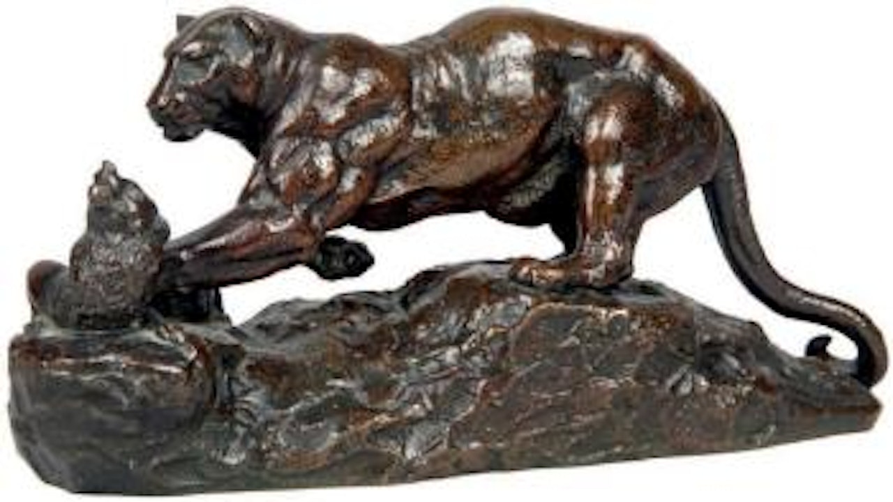 Panthère surprenant un zibeth (première édition) by Antoine-Louis Barye