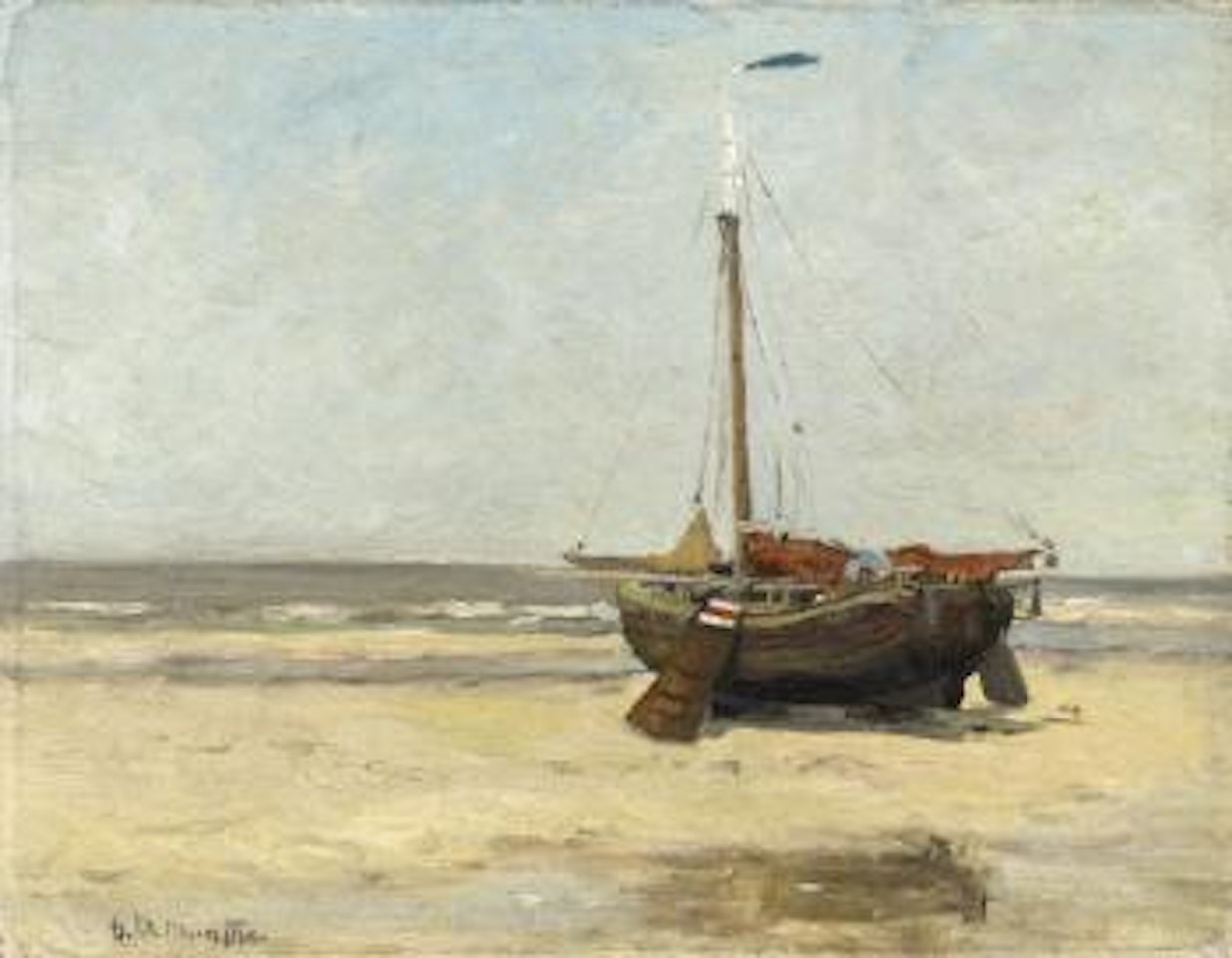Coaster Laid up on a Beach by Gerhard Arij Ludwig Morgenstjerne Munthe