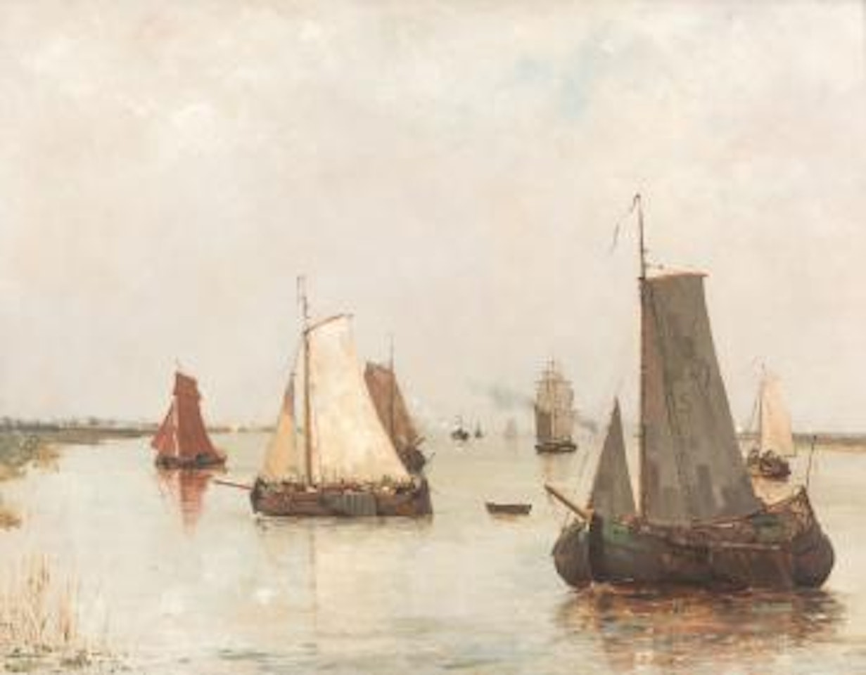 Voiliers sur la rivière - Boats on the River by Theo van Rysselberghe