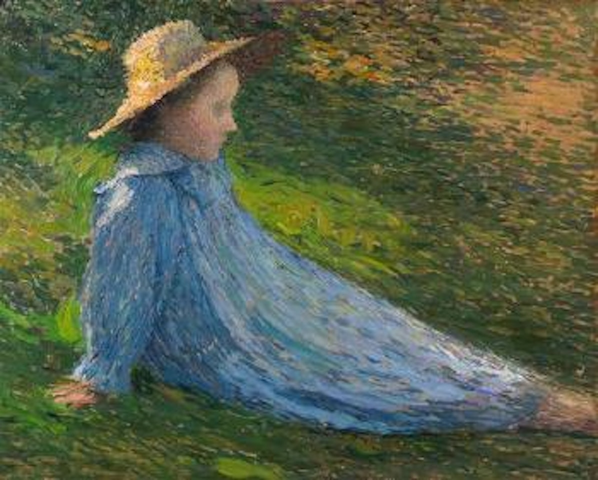 Jeune fille dans un pre by Henri Jean Guillaume Martin