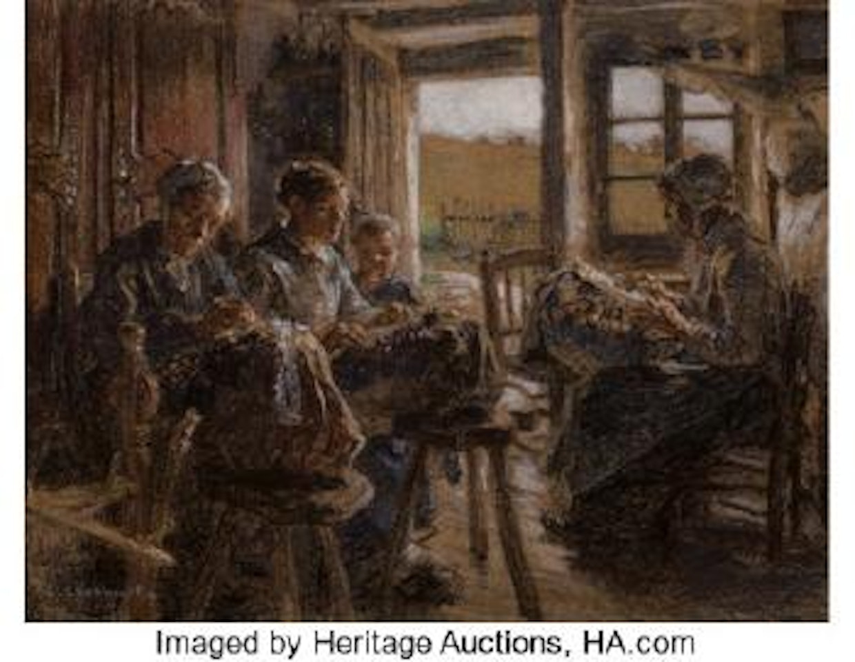 Les dentellières des Vosges (The lacemakers of the Vosges) by Léon Augustin Lhermitte
