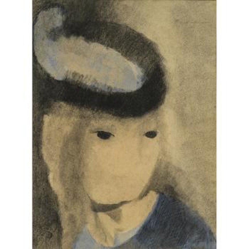 Tête de femme au chapeau à plume , by Marie Laurencin