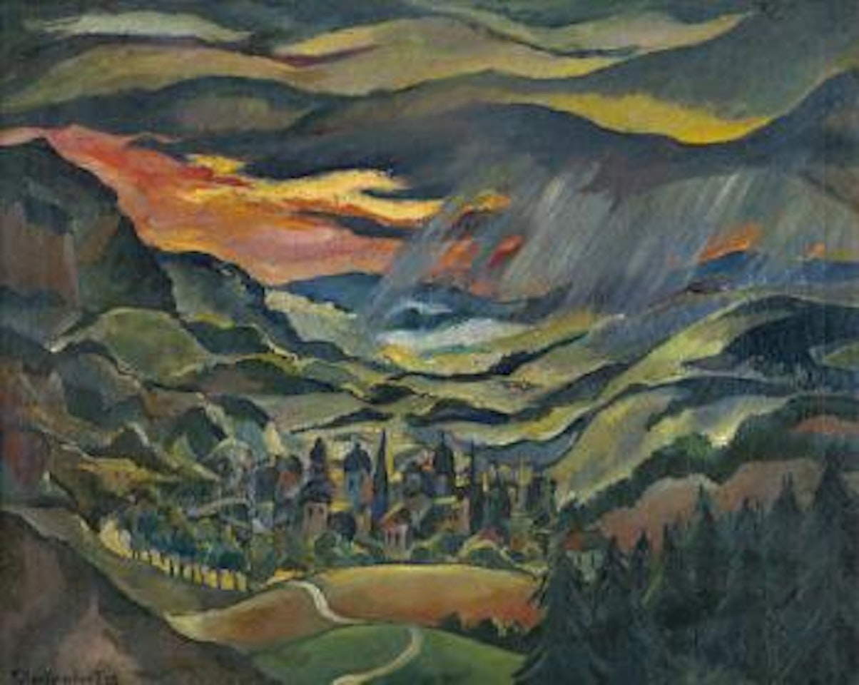Stadt im Gebirge by Franz Heckendorf