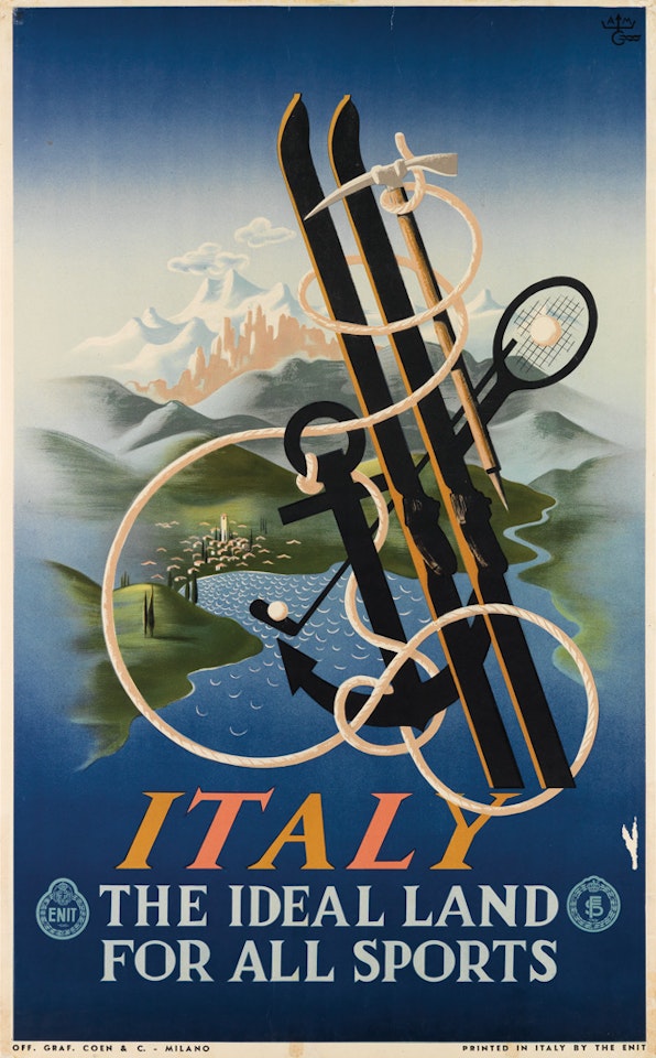 Italy / The Ideal Land For All Sports by Cassandre (Adolphe Jean-Marie Mouron)
