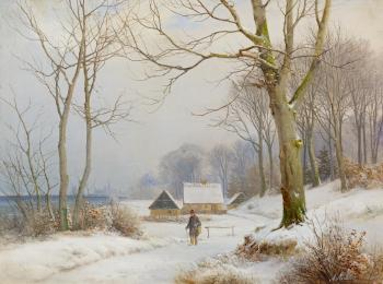 Winter's Day by the Seaside near Frederiksborg Castle by Anders Andersen-Lundby