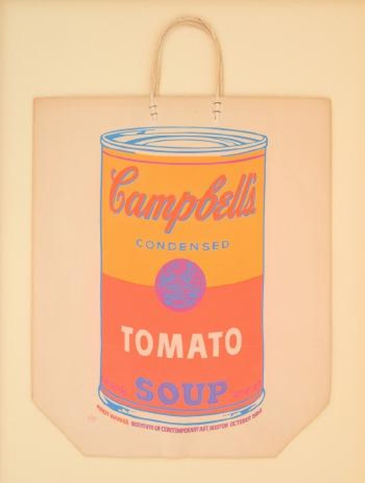 Campbell's soup can shopping bag ,
1966 by Andy Warhol