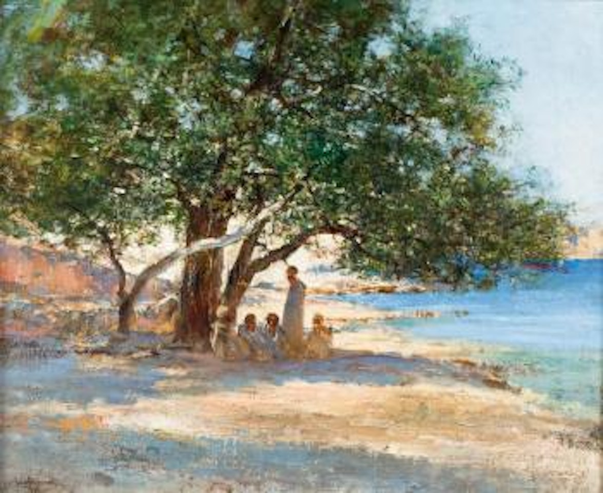 Palabre à l’ombre by Victor Pierre Huguet