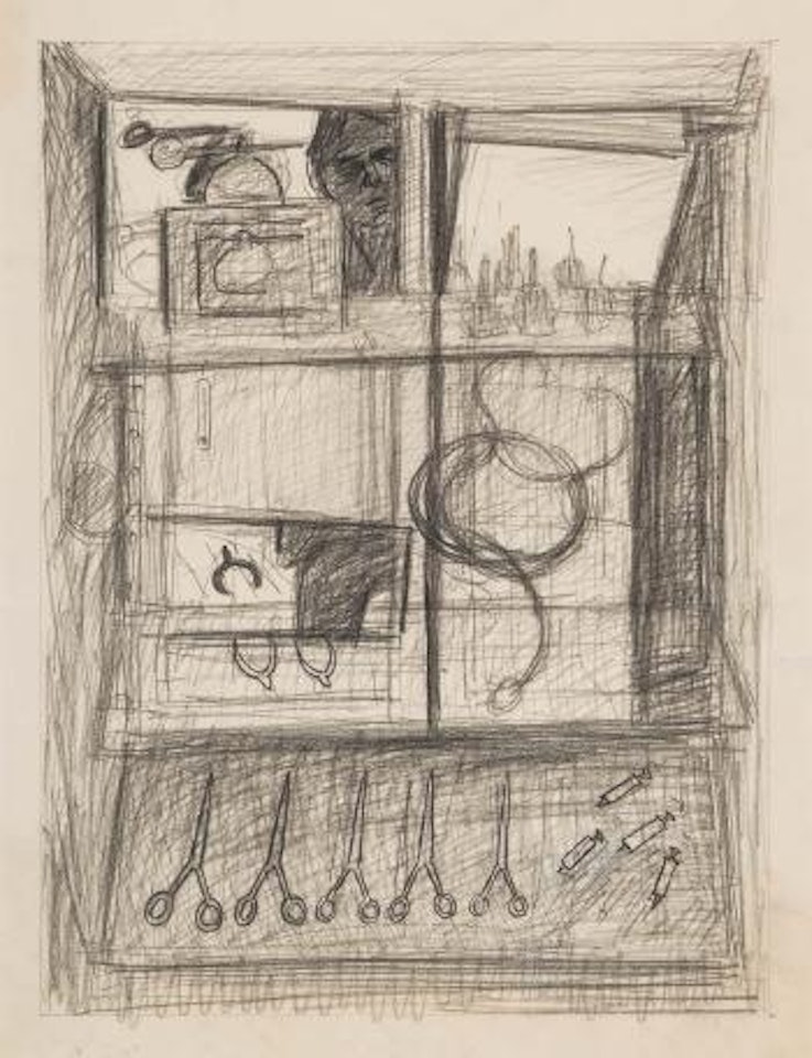 Shop Still Life with Self-portrait ,
Circa
1964 by John Brack