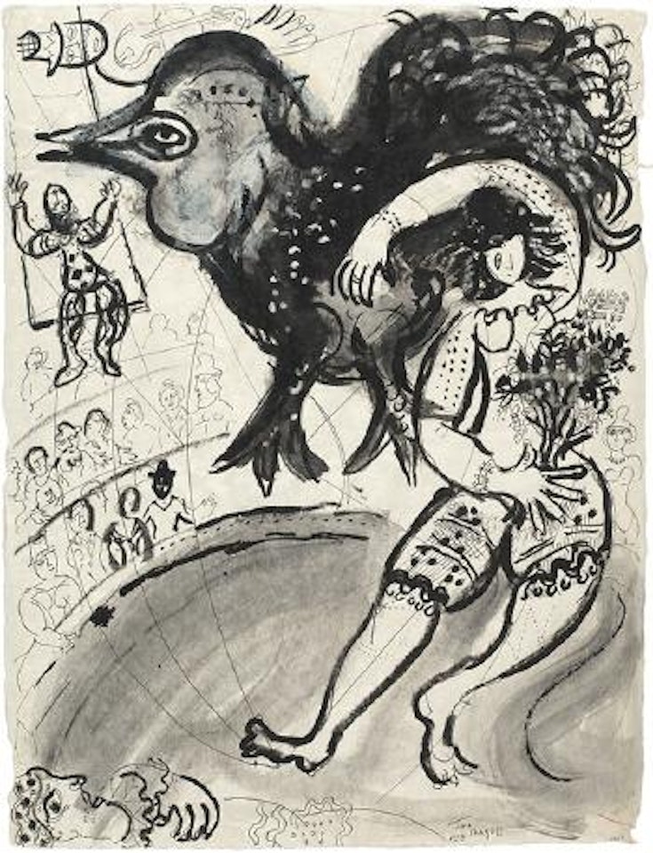 Coq et danseuse au cirque ,
1958 by Marc Chagall