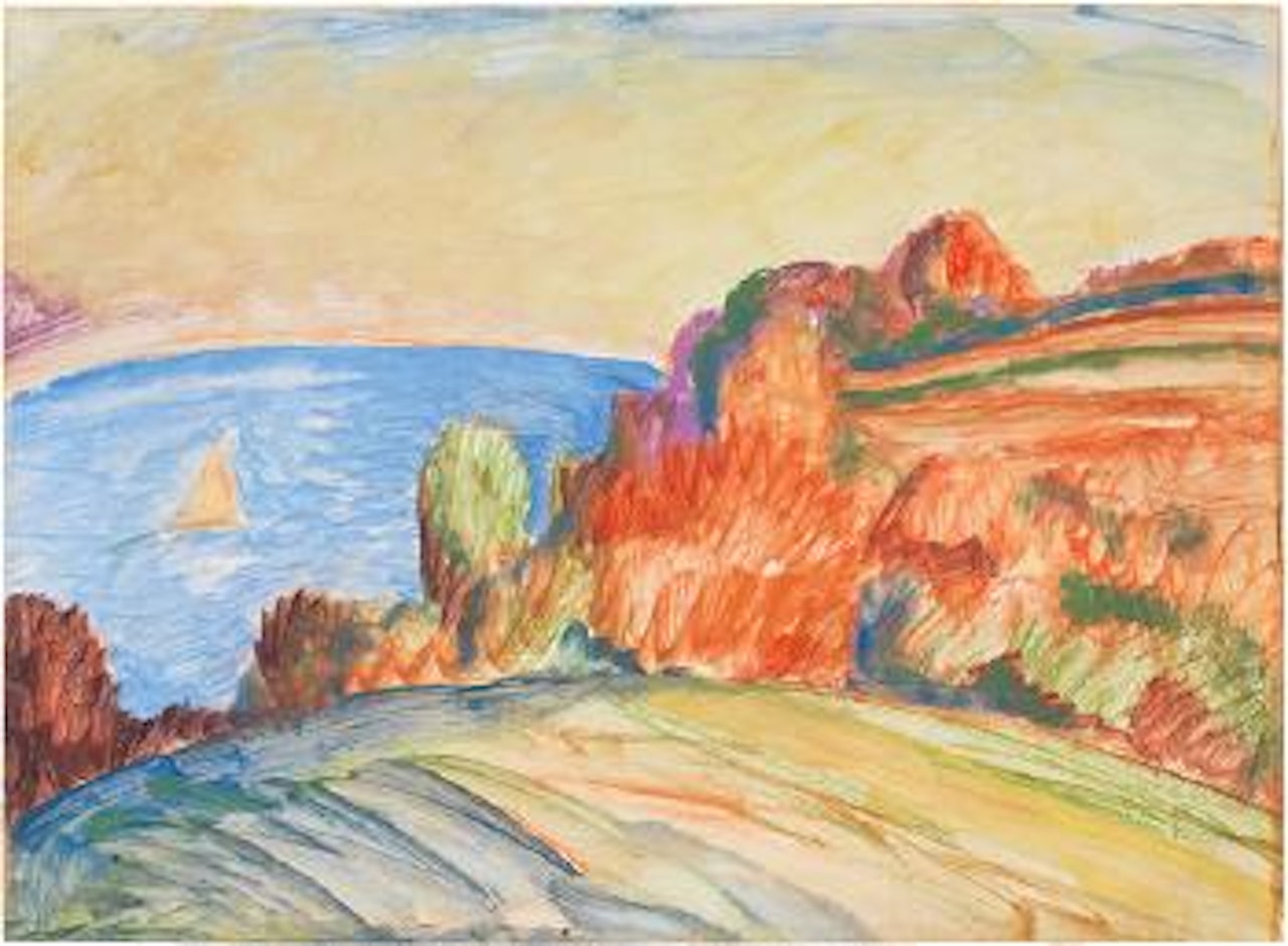 Flensburger Förde, rote Steilküste ,
1919 by Erich Heckel
