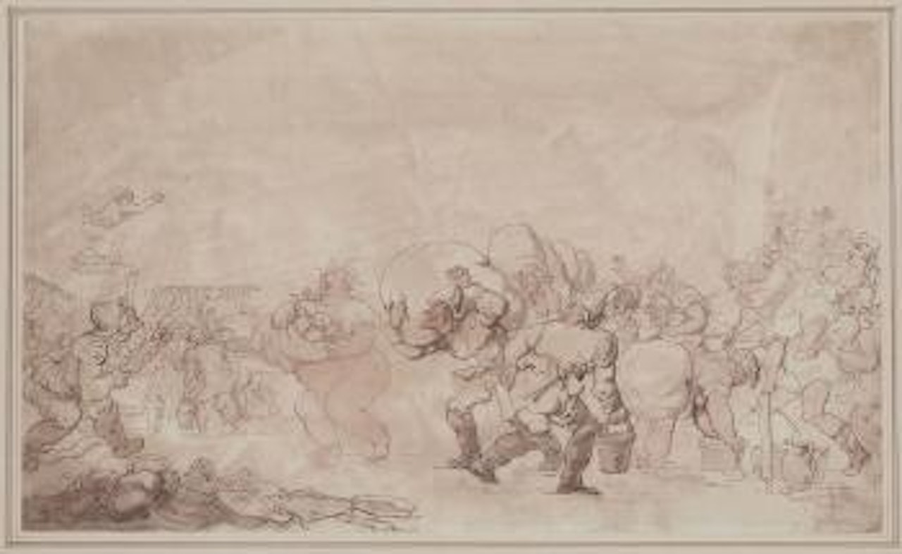 Fighting a fire , by Thomas Rowlandson