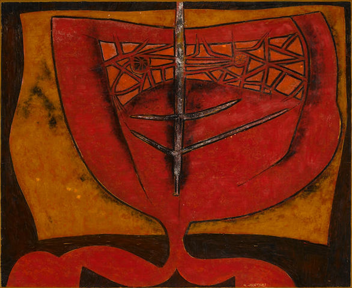 Red figure by Cecil Skotnes