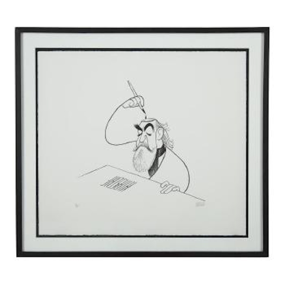 Self Portrait With Head as Inkwell , by Al Hirschfeld